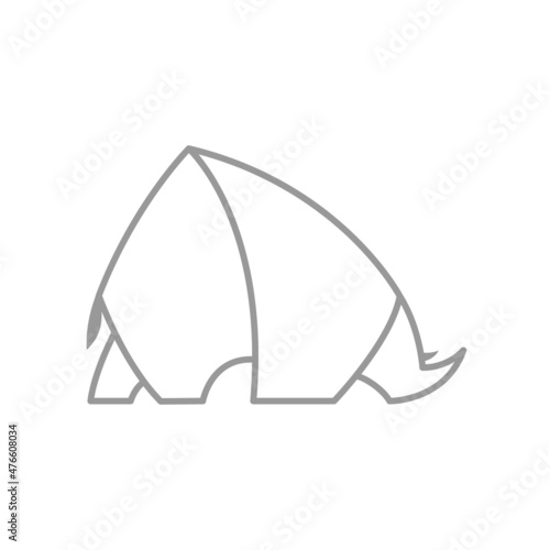 Rhino Logo Icon Symbol Lined Vector Graphic Design