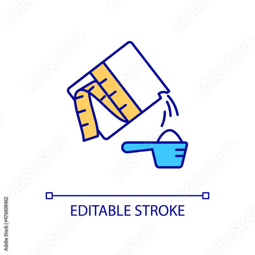 Dietary supplement RGB color icon. Weight loss helping food additive. Pharmacology for faster slimming. Isolated vector illustration. Simple filled line drawing. Editable stroke. Arial font used