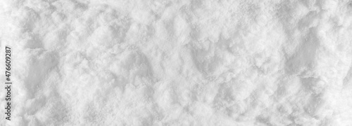 Fotografie, Obraz Background of fresh snow winter for design snowy white texture, Closeup top view wide panoramic texture