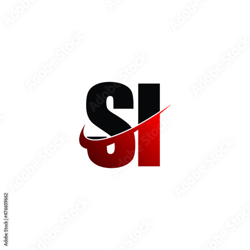 Letter SI simple logo design vector