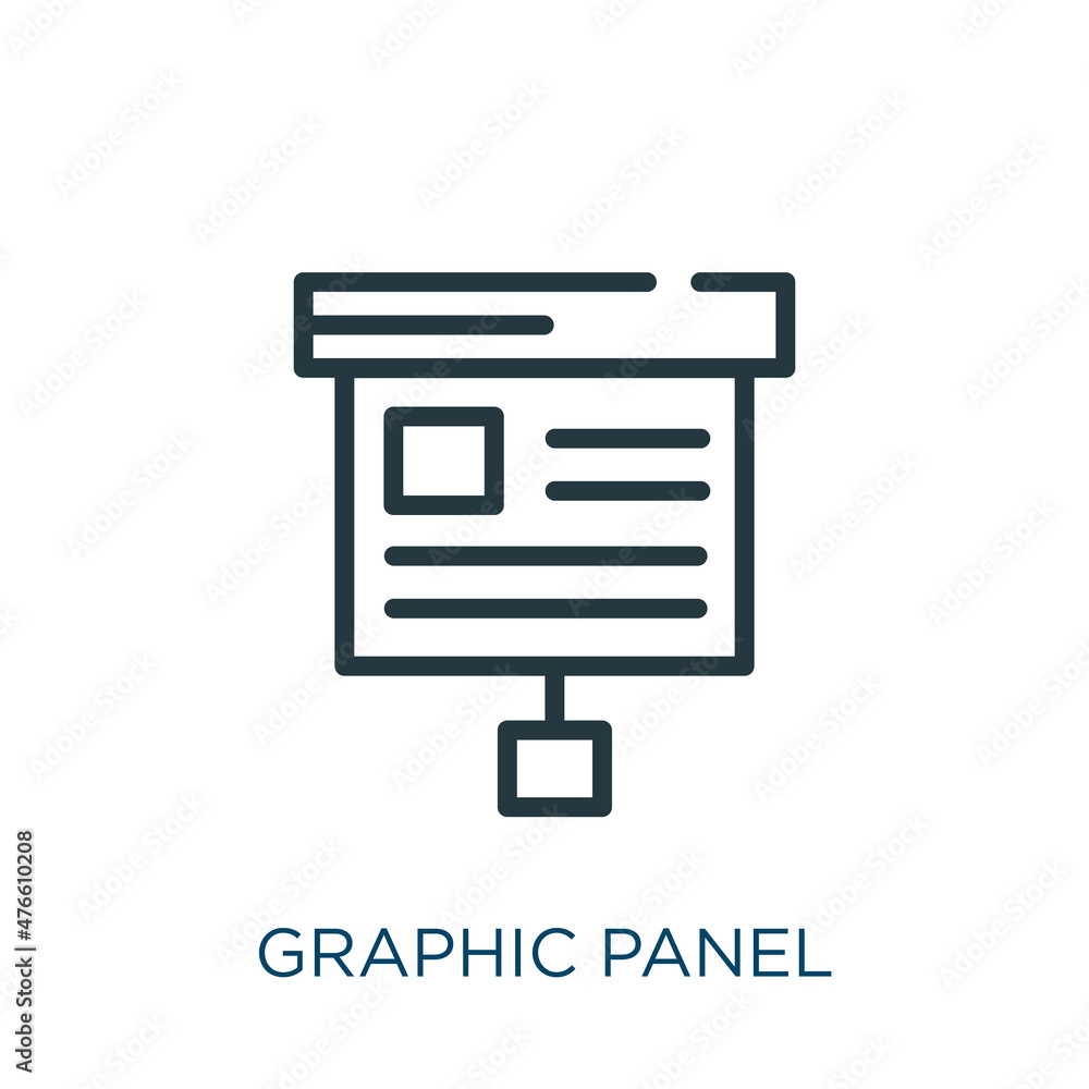 graphic panel thin line icon. power, technology linear icons from ...