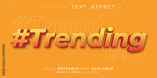 Editable text effect Trending 3d effect font style concept