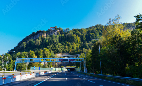 Pf  ndertunnel auf der Autobahn A 14 bei Bregenz  Fahrtrichtung Deutschland  