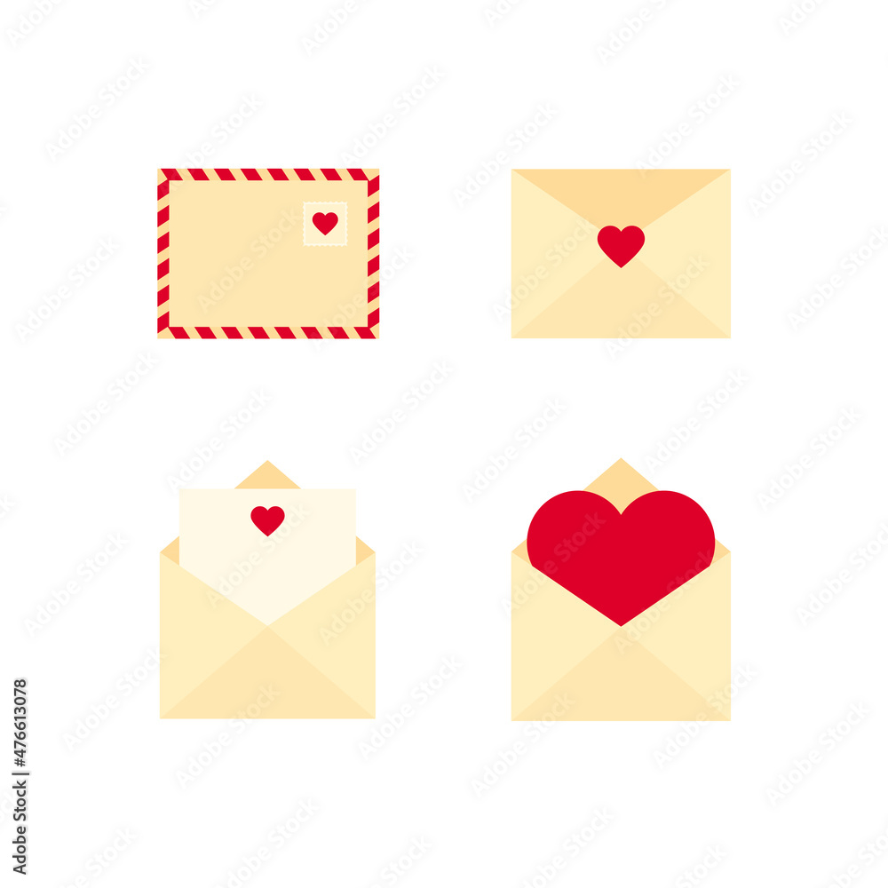 Collection with envelopes for Valentine's day. Collection with envelopes for Valentine's day.
