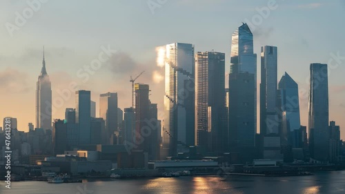 Hudson Yards and Empire State Building Sunrise Timelapse, New York City, September 2021