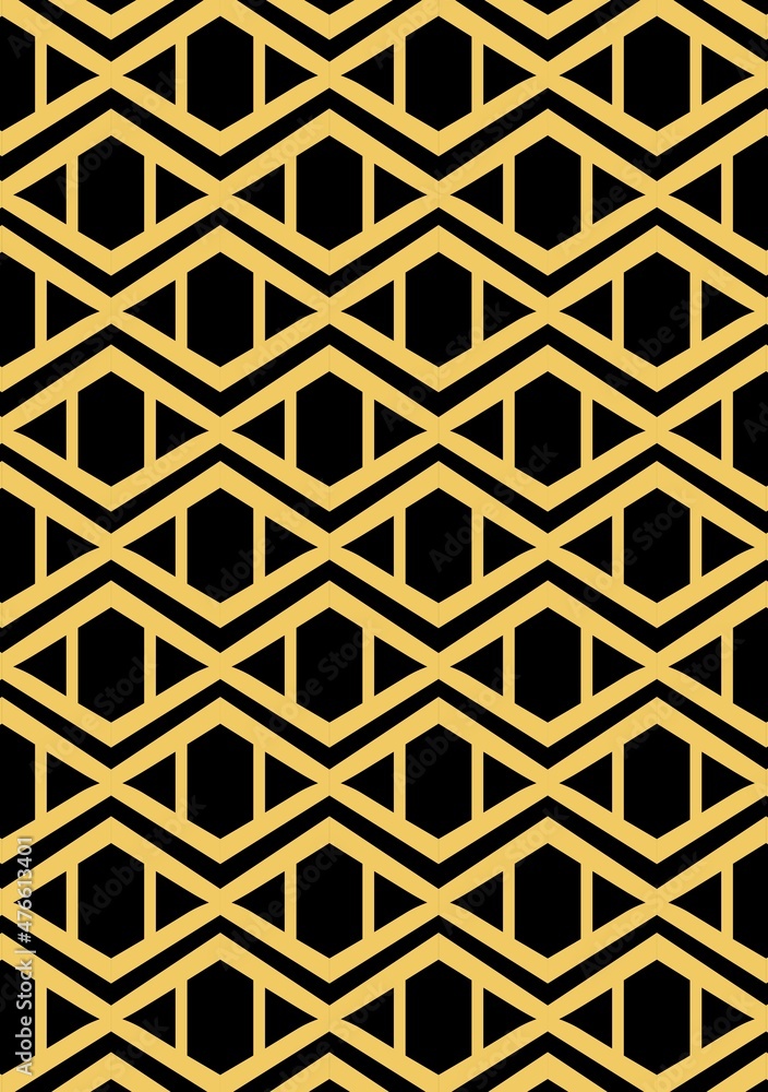 Abstract geometric pattern with lines, rhombuses. A seamless vector background. Black and gold texture Abstract geometric pattern with lines, rhombuses. A seamless vector background. Black and gold texture