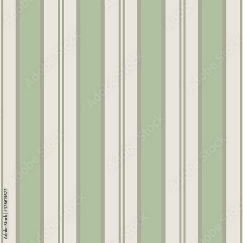 Fototapeta Regent stripe seamless vector pattern background. Symmetrical linear geometric striped backdrop. Sage green cream parallel vertical thin and wide stripes. Elegant historical regency design print