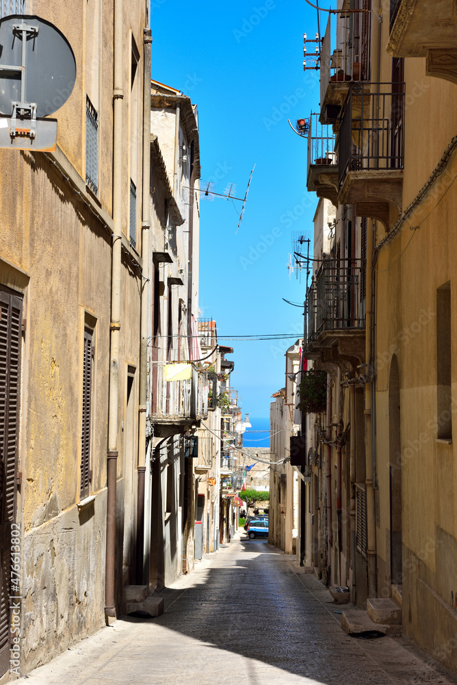 the old town of Alcamo Sicily Italy