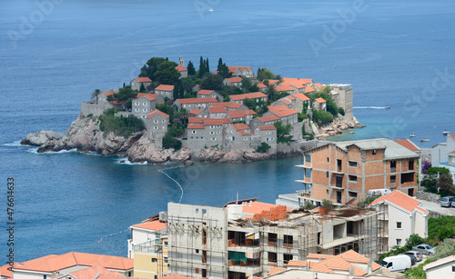 Sveti Stefan location near Budva, Montenegro.