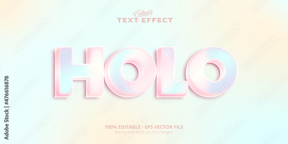 Editable Holo text effect, colorful Background