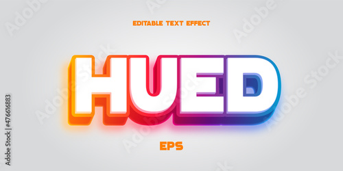 Editable and colorful Hued text effect, Grey Background