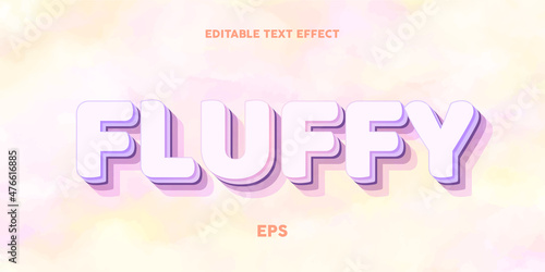 Editable Fluffy text effect  watercolor style  colorful Background