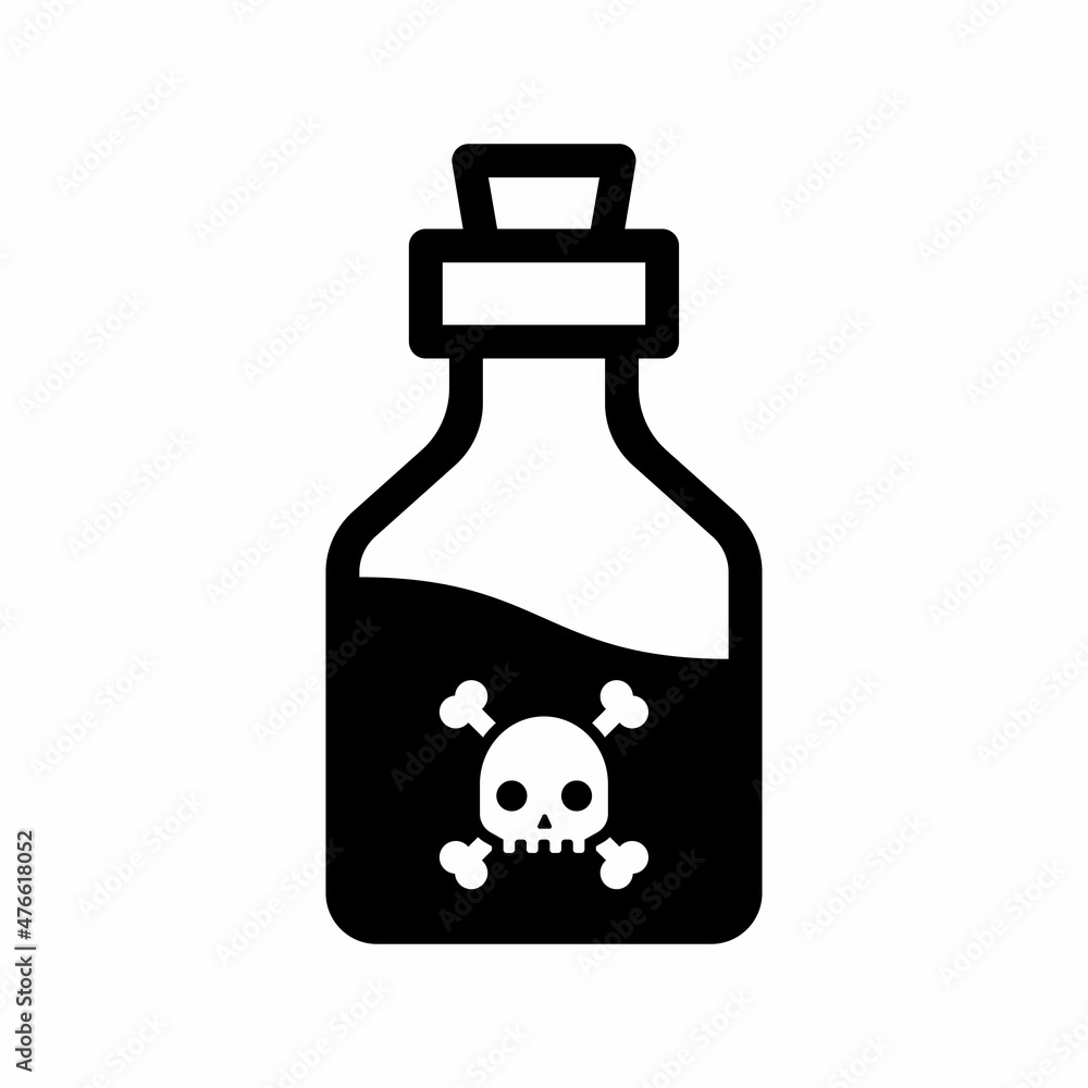 Poison bottle icon isolated on white background Poison bottle icon isolated on white background