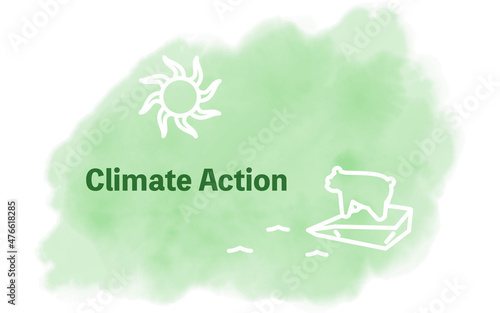 水彩風、SDGs ゴール13、気候変動に具体的な対策を