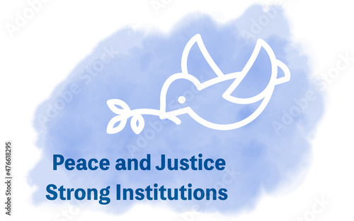 水彩風、SDGs ゴール16、平和と公正をすべての人に