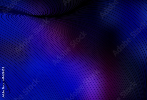 Dark Pink, Blue vector texture with bent lines.
