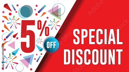 Special offers up to 5 percent off, banner templates, special offer sales promotions. vector template illustration