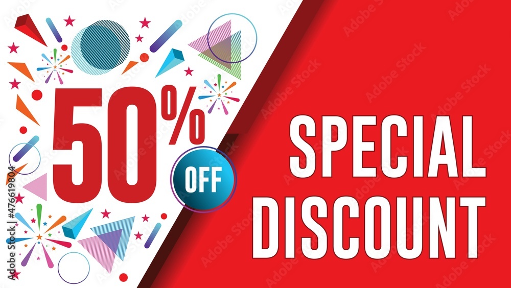 Fototapeta premium Special offers up to 50 percent off, banner templates, special offer sales promotions. vector template illustration