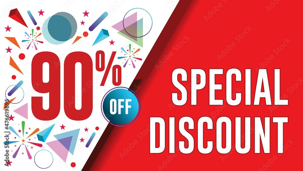 Fototapeta premium Special offers up to 90 percent off, banner templates, special offer sales promotions. vector template illustration