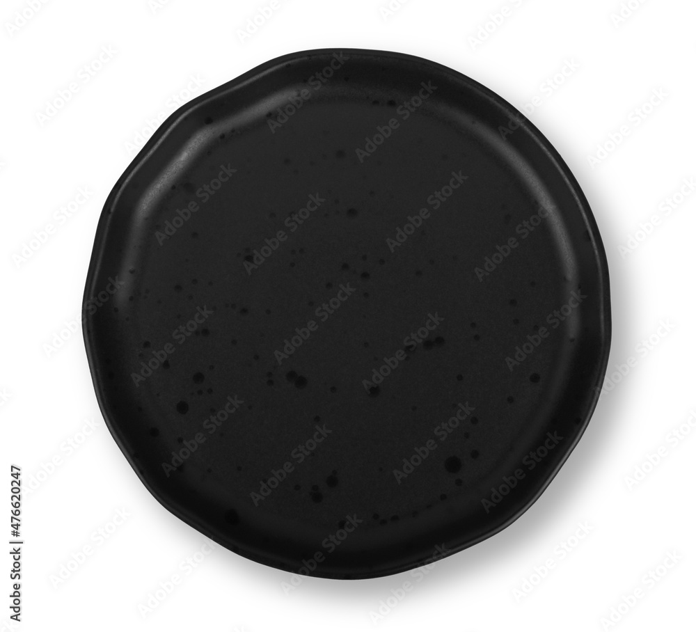 black plate isolated on white background black plate isolated on white background