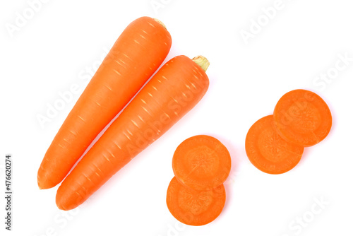Carrots isolated on white background.