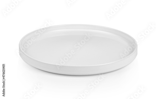 white circle plate on white background
