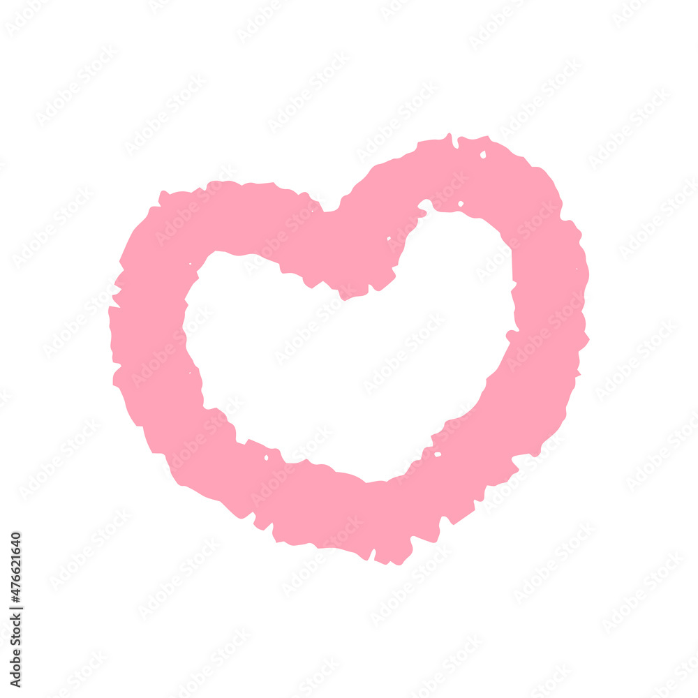 Heart in doodle style. Isolated vector.