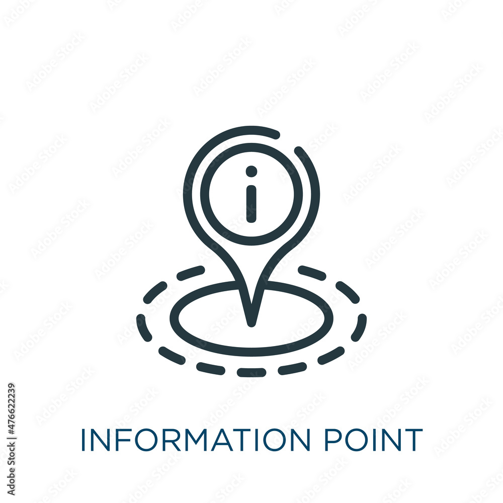 information point thin line icon. point, mark linear icons from maps ...