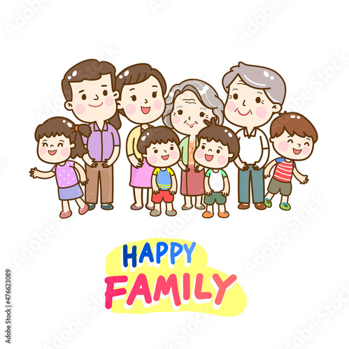 Cartoon Thai Family.
