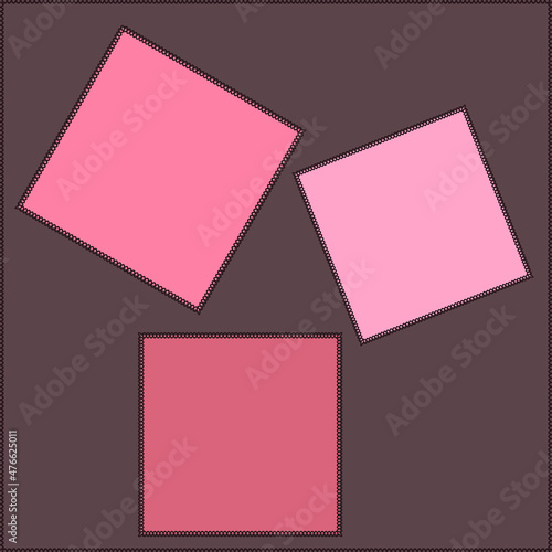 Seamless pattern on a square background - patchwork quilt. Design element.