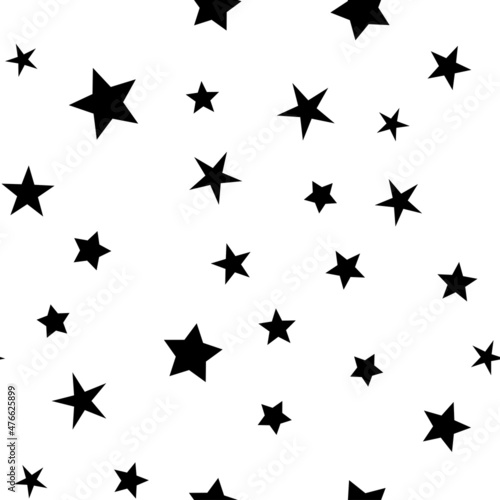 Stars seamless pattern. Star icons texture background. Starry sky and night design.