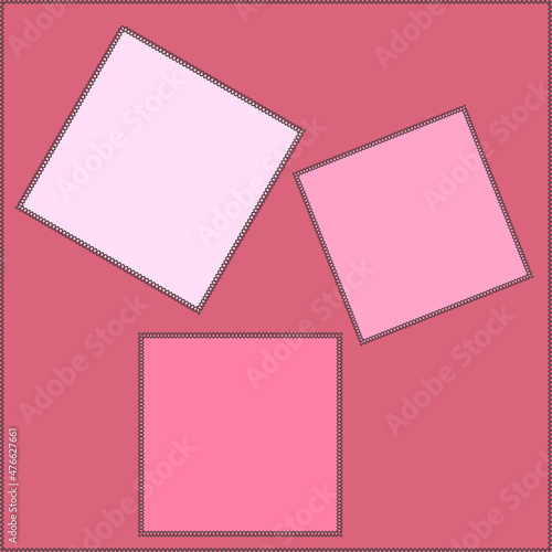 Seamless pattern on a square background - patchwork quilt. Design element.