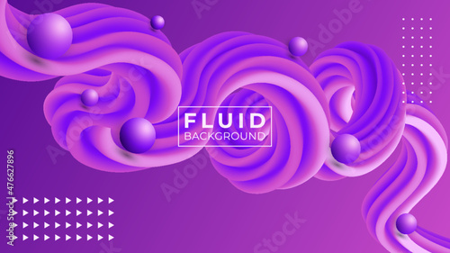 3D fluid abstract vector trendy modern blend background illustration.