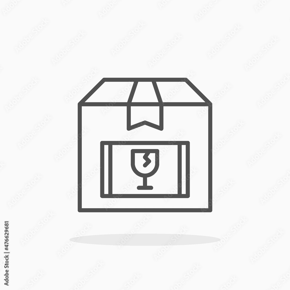 Fragile icon. Editable Stroke and pixel perfect. Outline style. Vector illustration. Enjoy this icon for your project. Fragile icon. Editable Stroke and pixel perfect. Outline style. Vector illustration. Enjoy this icon for your project.