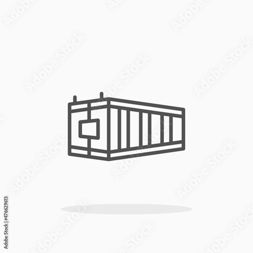 Container box icon. Editable Stroke and pixel perfect. Outline style. Vector illustration. Enjoy this icon for your project.