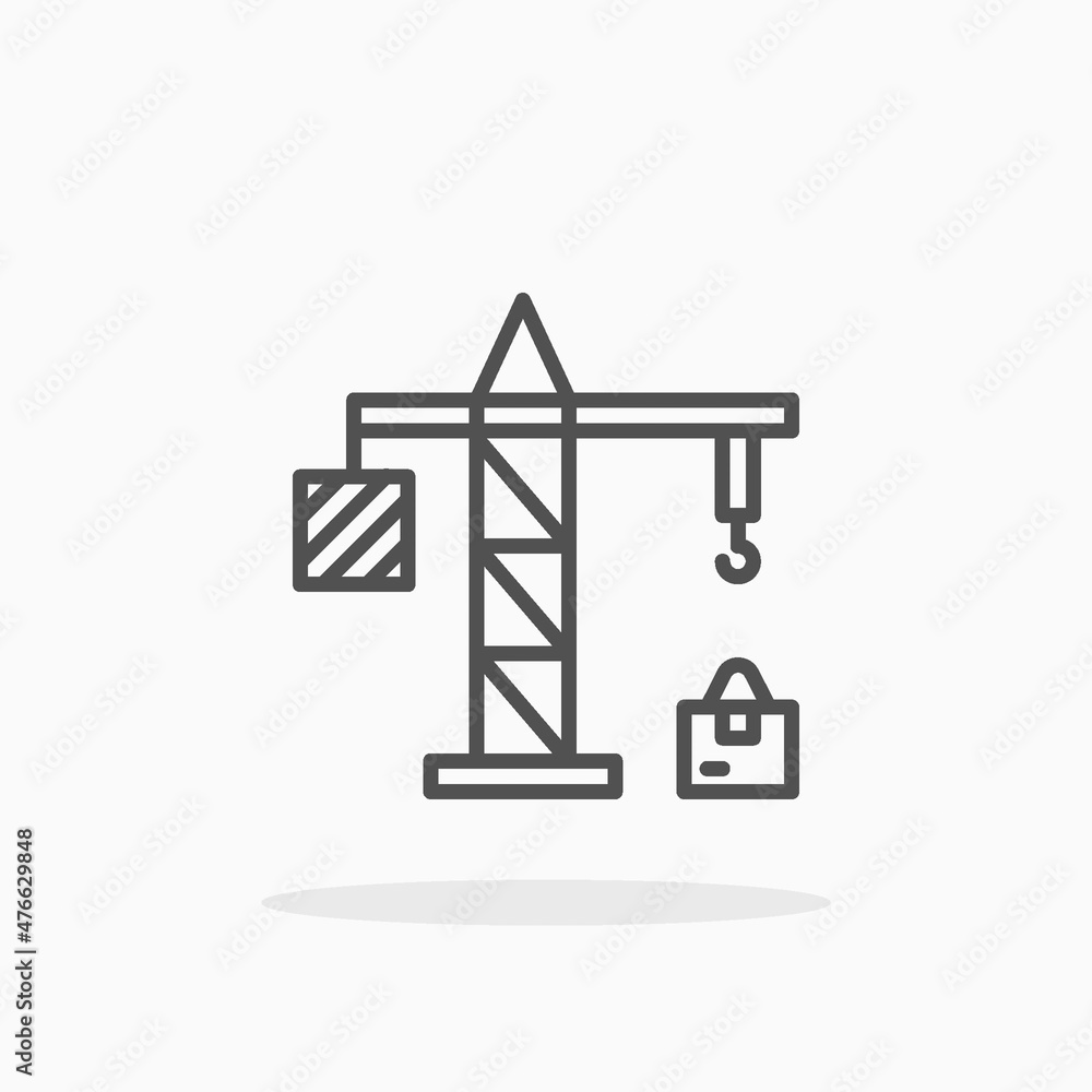 Crane cardboard icon. Editable Stroke and pixel perfect. Outline style. Vector illustration. Enjoy this icon for your project. Crane cardboard icon. Editable Stroke and pixel perfect. Outline style. Vector illustration. Enjoy this icon for your project.