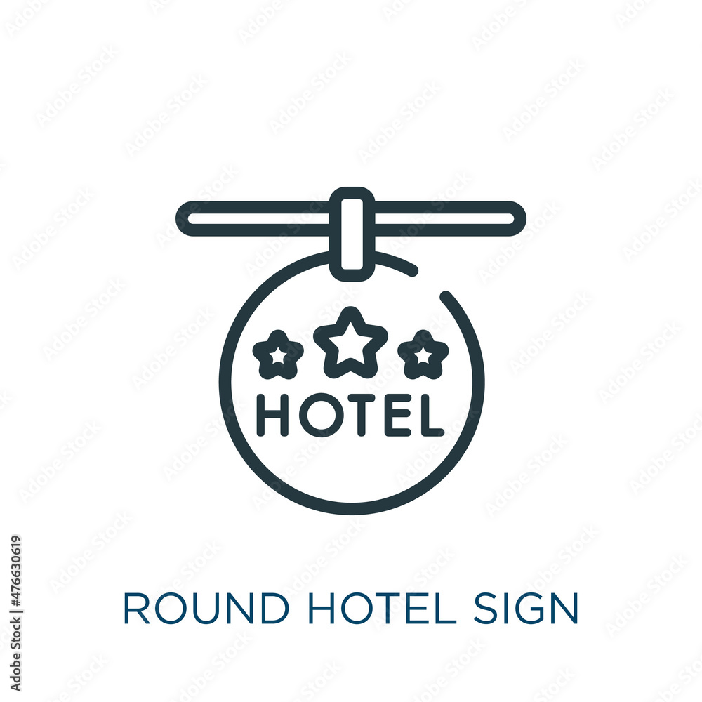 round hotel sign thin line icon. hotel, tourism linear icons from signs ...