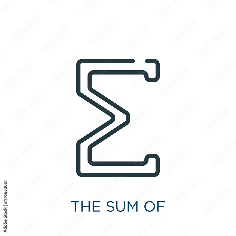The Sum Of Symbol Thin Line Icon Sum Food Linear Icons From Signs the-sum-of-symbol-thin-line-icon-sum-food-linear-icons-from-signs