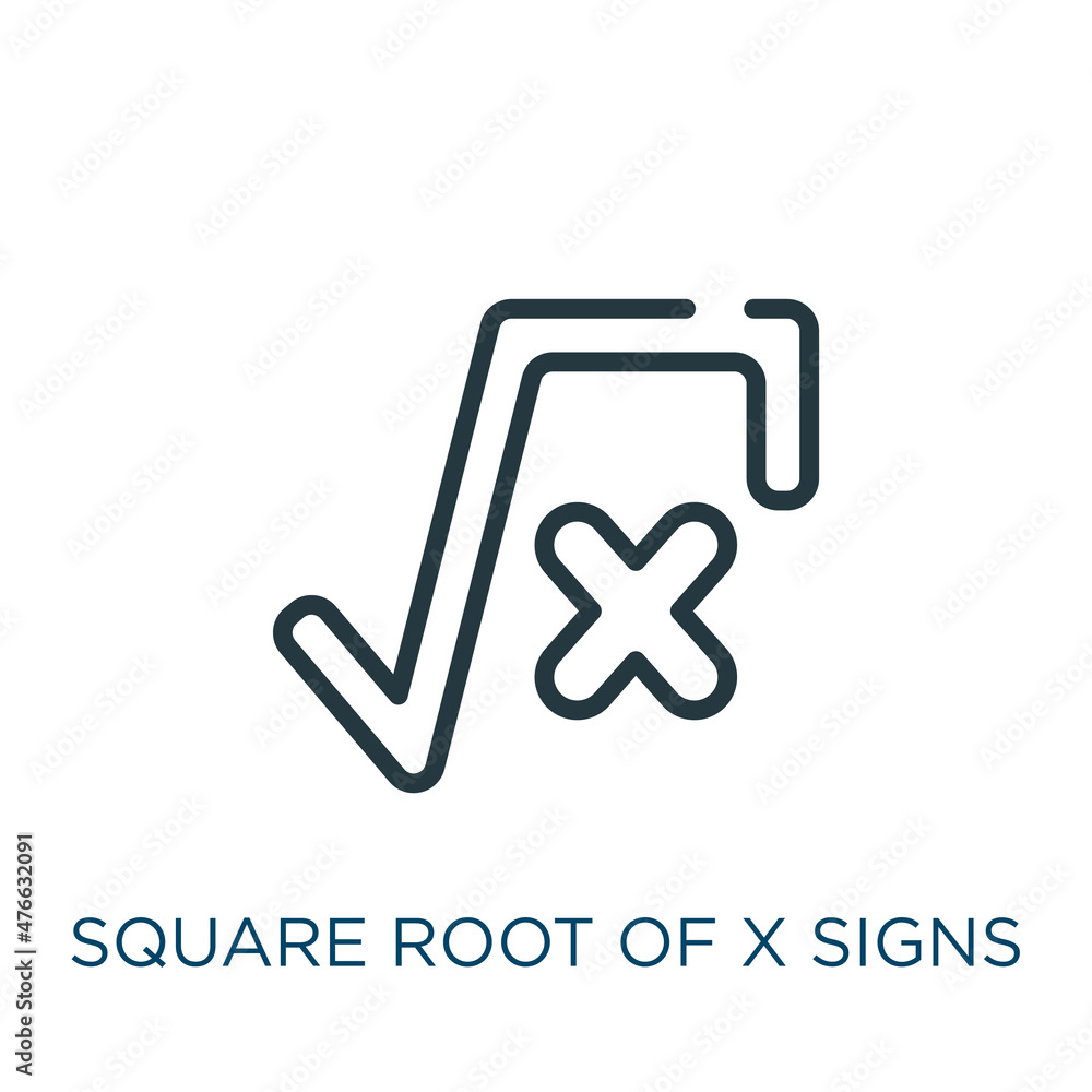 Square Root Of X Signs Thin Line Icon Calculation Square Linear Icons square-root-of-x-signs-thin-line-icon-calculation-square-linear-icons