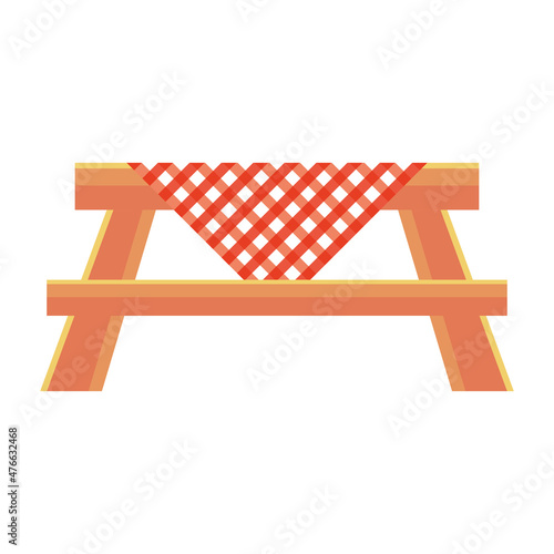 table with tablecloth