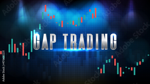 abstract futuristic technology background of swing trade and candle stick chart graph
