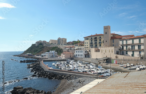 The old harbour of Piombino, Tuscany, Italy
