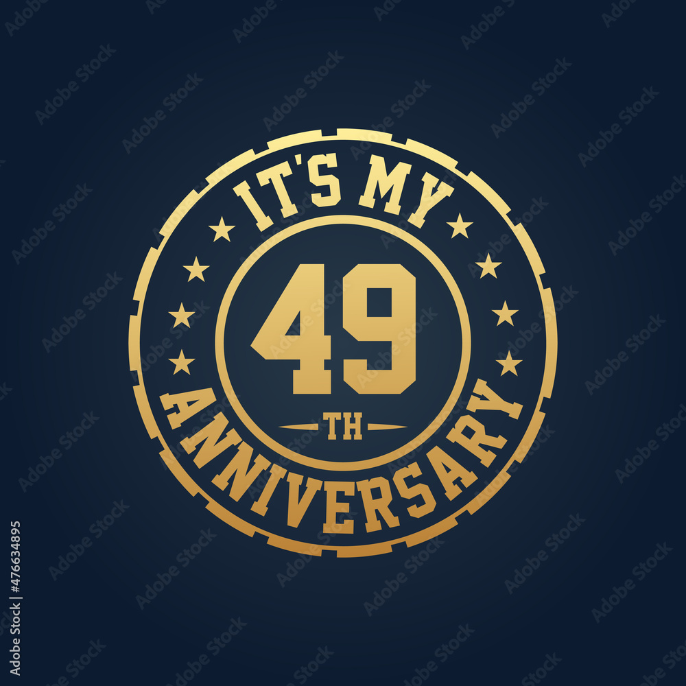 Fototapeta premium It's my 49th Anniversary, 49th Wedding Anniversary celebration