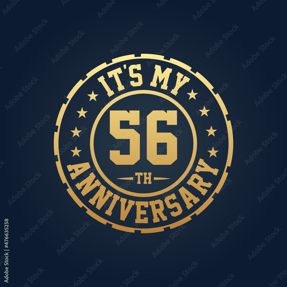 Fototapeta premium It's my 56th Anniversary, 56th Wedding Anniversary celebration