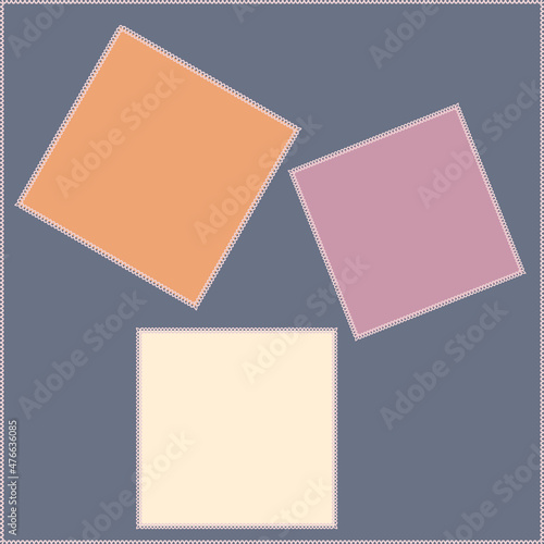 Seamless pattern on a square background - patchwork quilt. Design element.