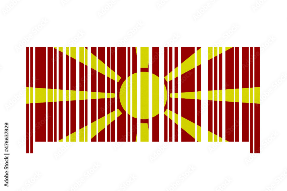 World countries. Bar code decorative on white background. Made in Macedonia