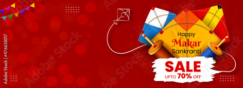 happy makar sankranti festival sale banner design