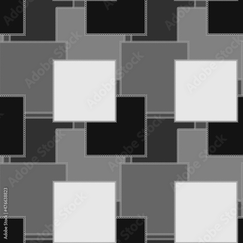 Seamless pattern on a square background - patchwork quilt. Design element.