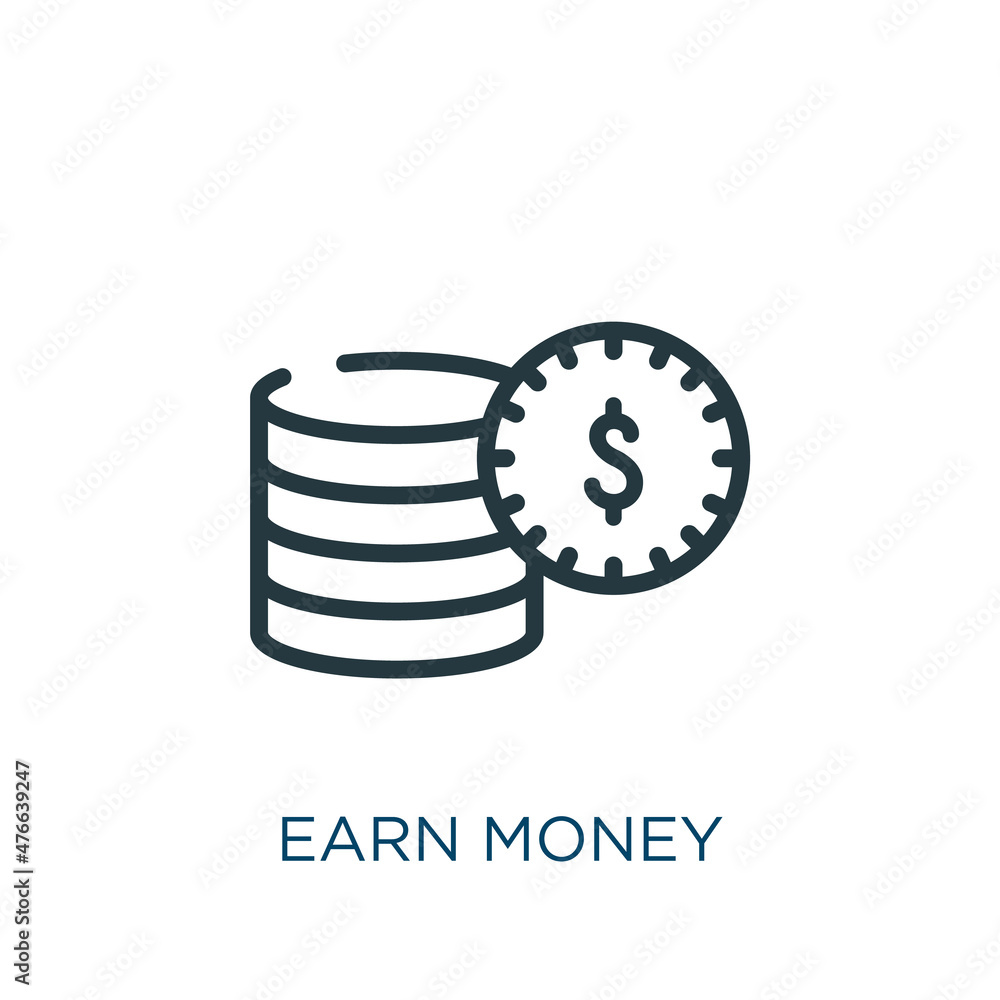 Vecteur Stock earn money thin line icon. bank, investment linear icons from user interface