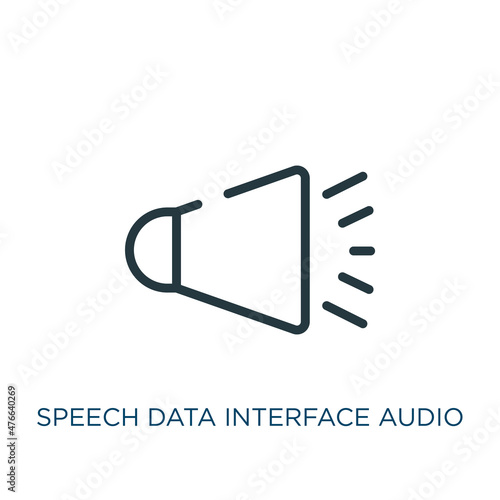 speech data interface audio thin line icon Fotobehang